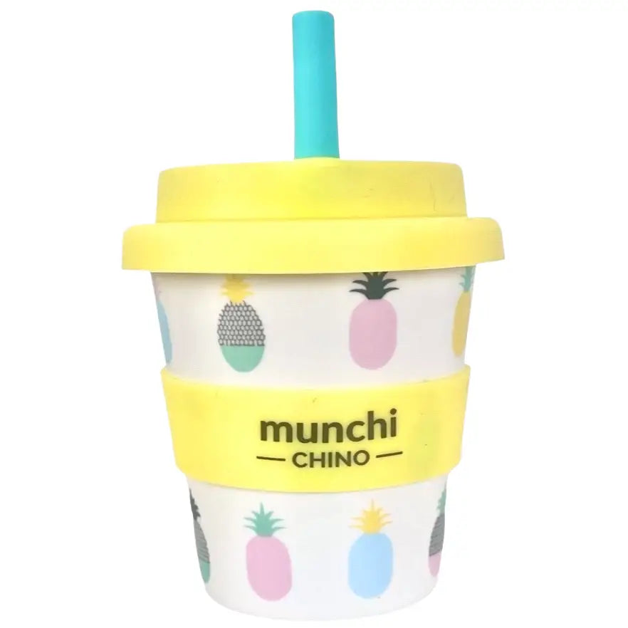 munchi Pretty Pineapple Babychino Cup with Straw