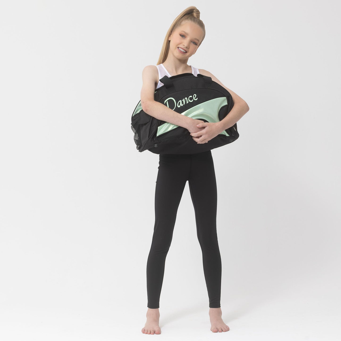 Studio 7 NEW Eco-Friendly Junior Duffel Bag - Black + Cool Mint