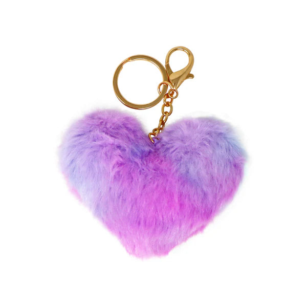 Pink Poppy Fluffy Heart Key Chain - Assorted