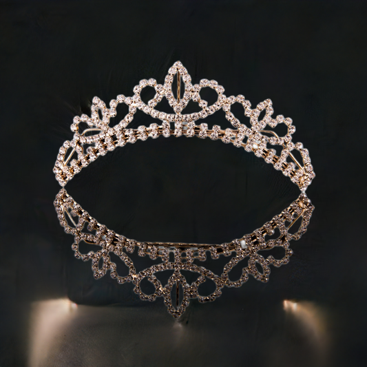 Mad Ally Medium Crystal Tiara - Gold