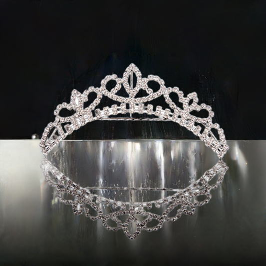 Mad Ally Medium Crystal Tiara - Silver