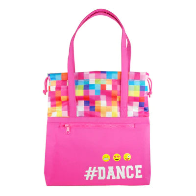 Pink Poppy Pixel Dance Tote Bag - Hot Pink