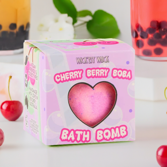 Wick'ety Wack Bath Bomb - Cherry Berry Boba