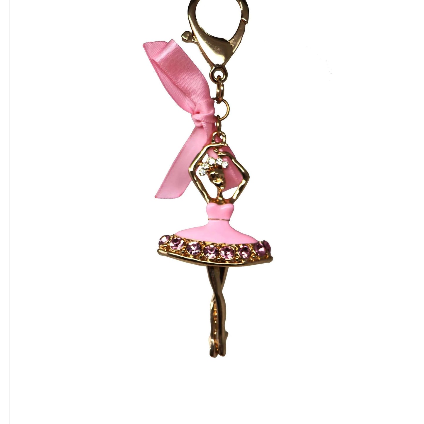 Pink Poppy Ballet Gemstone Bag Charm