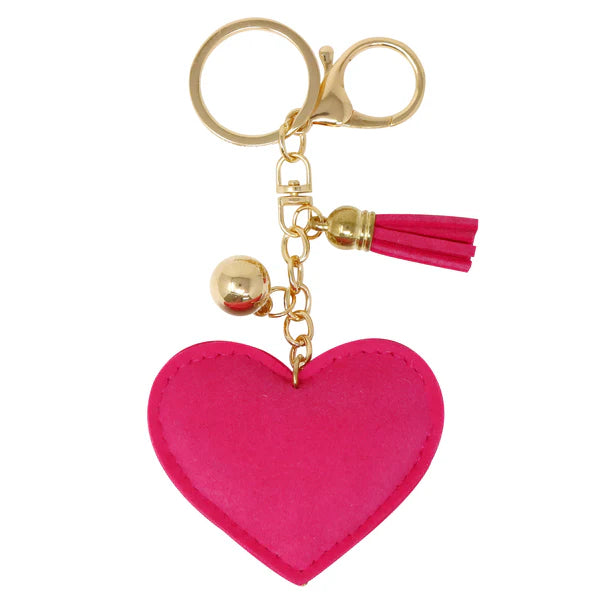 Pink Poppy Jewelled Rainbow Heart Bag Charm