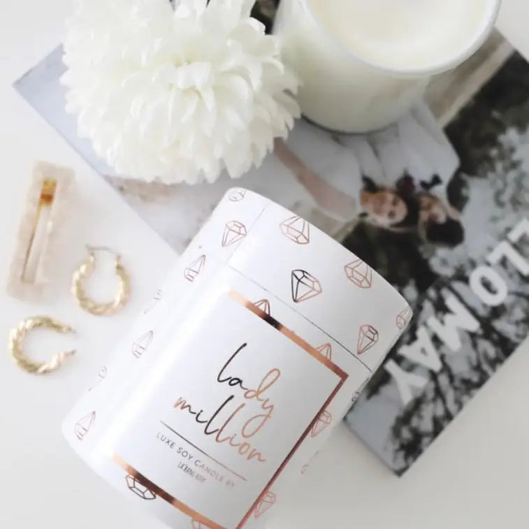 La'Bang Body Wood Wick Soy Candle - LUXE Rose Gold Lady Million