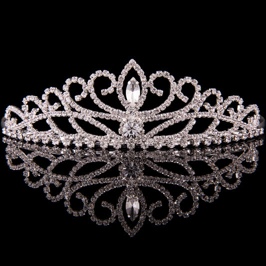 Mad Ally Large Crystal Tiara - Silver