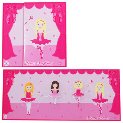 Pink Poppy Birthday Card - Ballerina