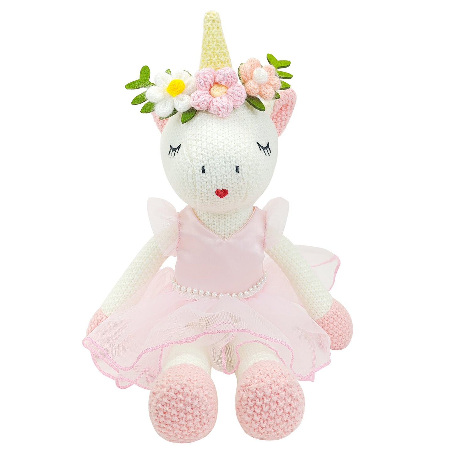 Mad Ally Knitted Unicorn Ballerina - Eunice (Pink + White)