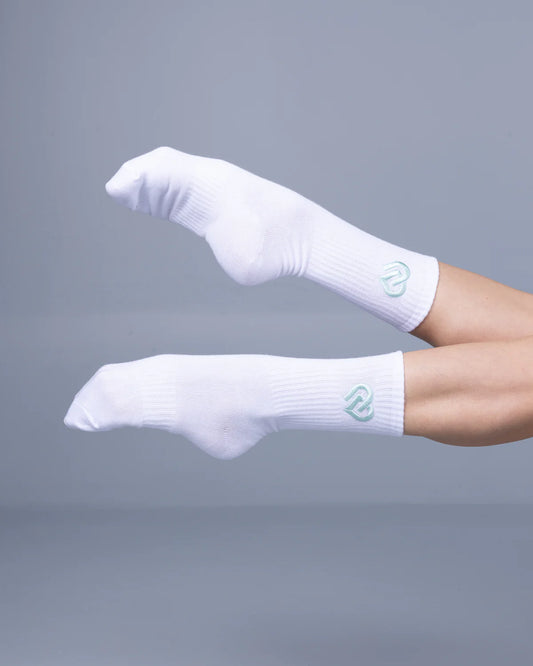 Claudia Dean World Crew Socks - White + Mint