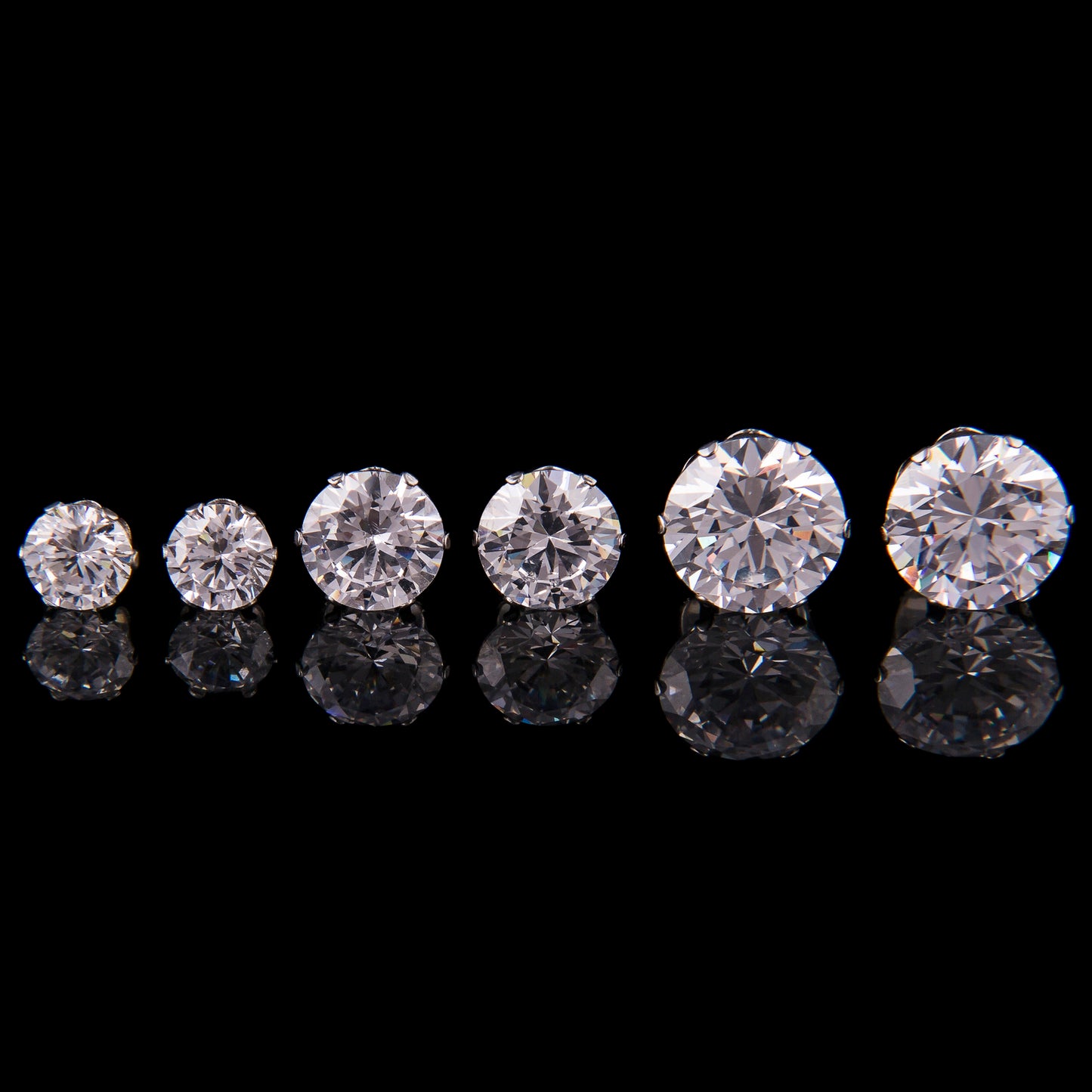 Mad Ally Diamante Stud Earrings - 8mm