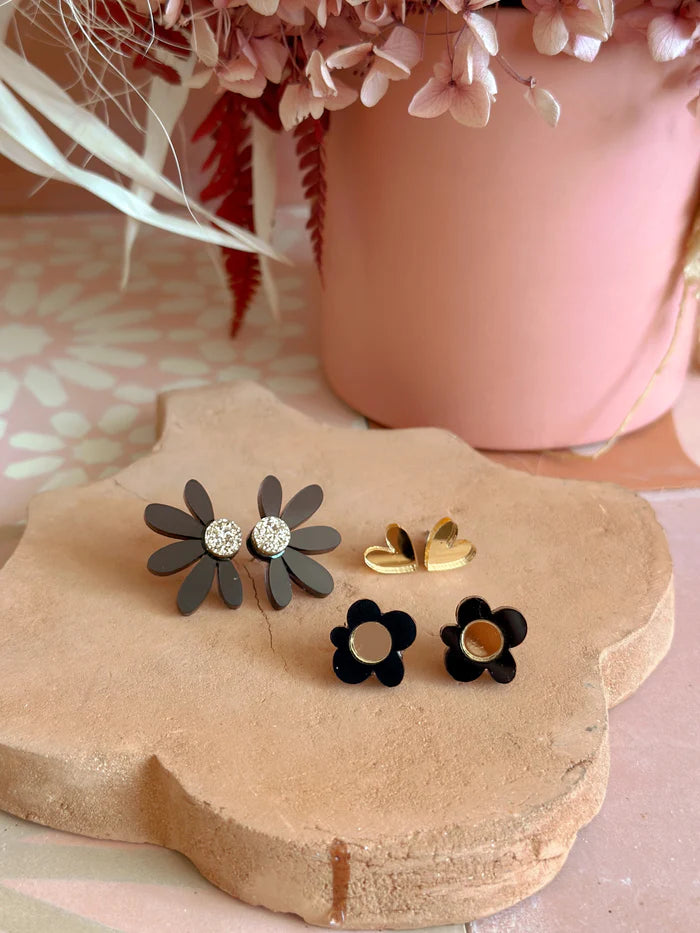 Foxie Collective Stud Pack Trio | Black + Gold