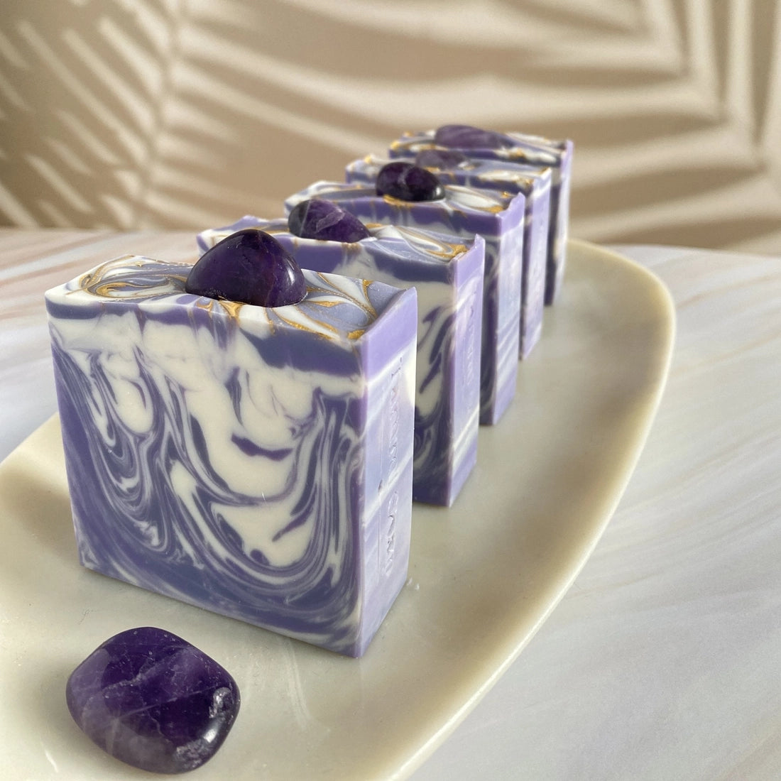 Tammi Home Australian Handmade Artisan Soap - 💎 Amethyst Gemstone with Silk